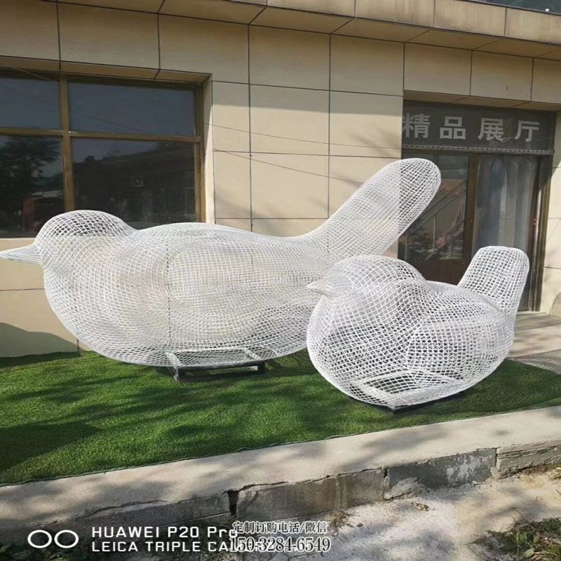 各类镂空鸟雕塑 户外鸟禽雕塑摆放精选 空间鸟类雕塑精品
