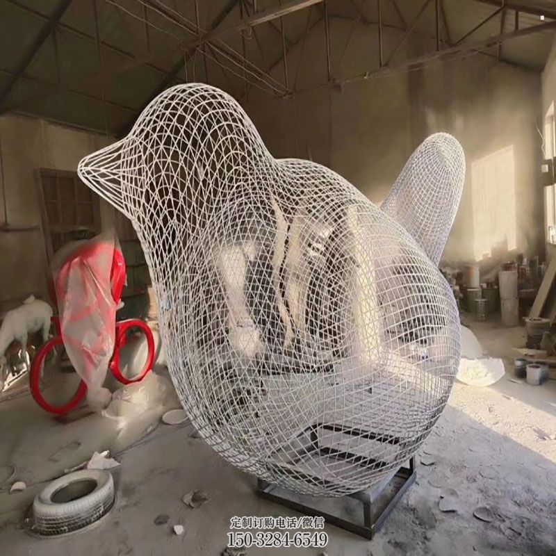 民族镂空鸟雕塑 现代鸟禽雕塑定制 鸟类雕塑装饰精品