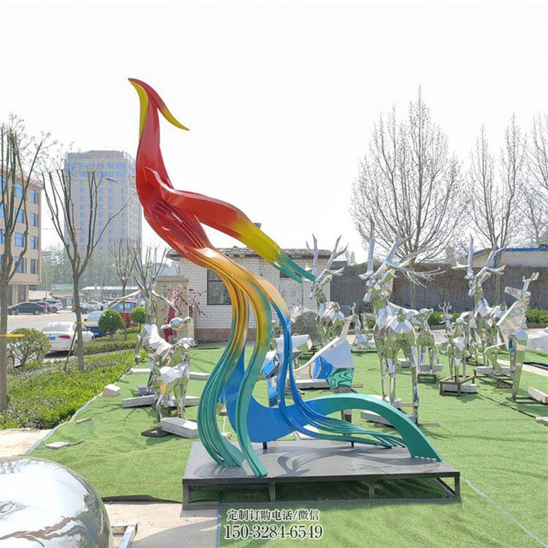 民族飞鸟雕塑 现代鸟雕塑定制 鸟禽雕塑装饰精品