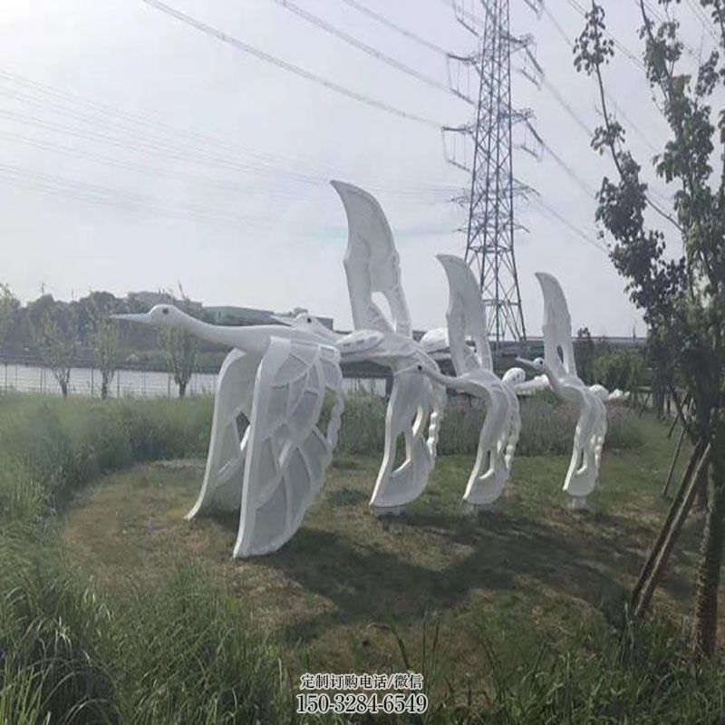 景观概念制造-草地摆放-各类大雁雕塑