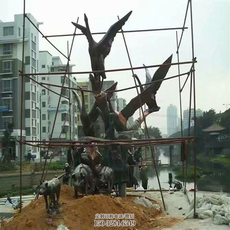 街景小品提供-户外小品-企业大雁雕塑