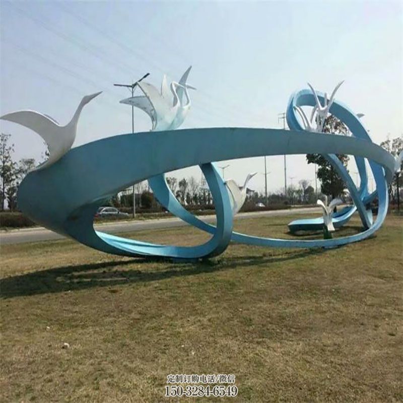 透雕系列展品-切面方案-环境大雁雕塑