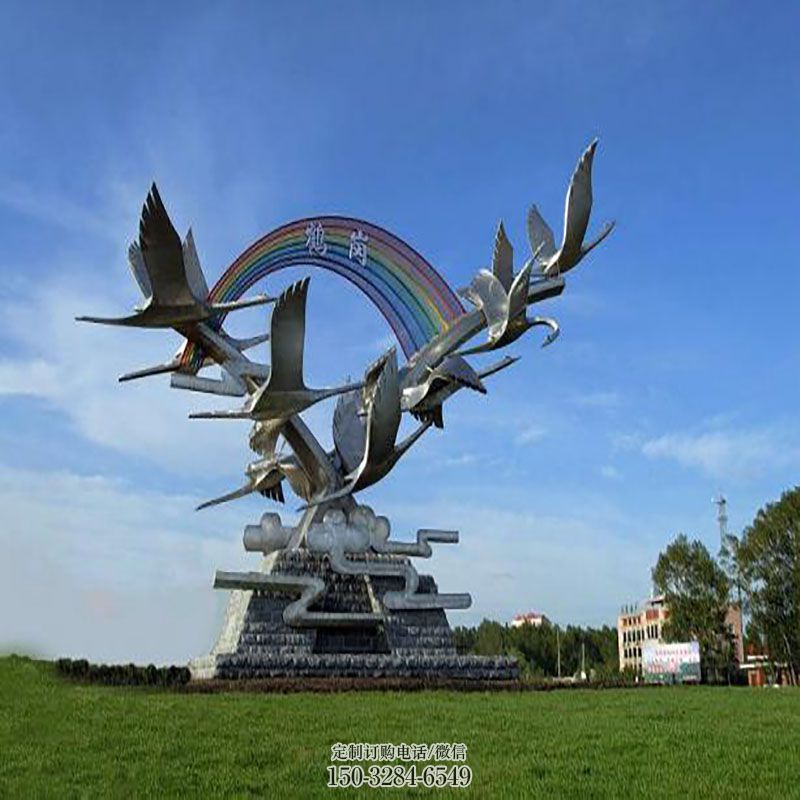 地产标识特供-文化特征-空间大雁雕塑