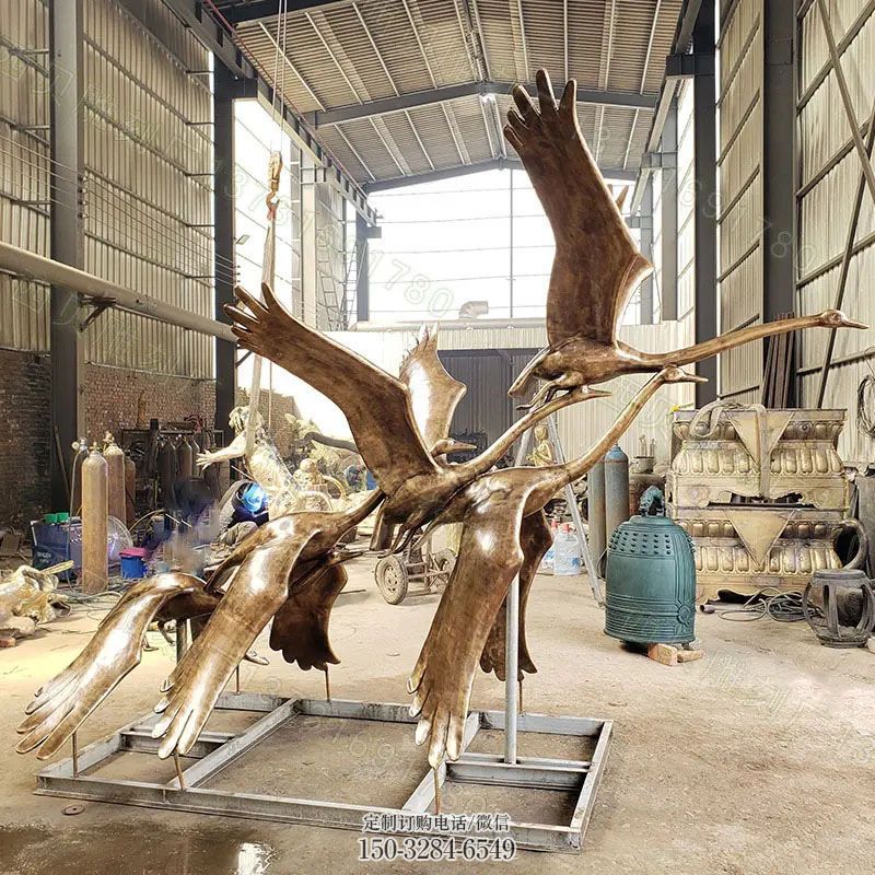 欧式风格常用-房地产展品-金属大雁景观铜雕