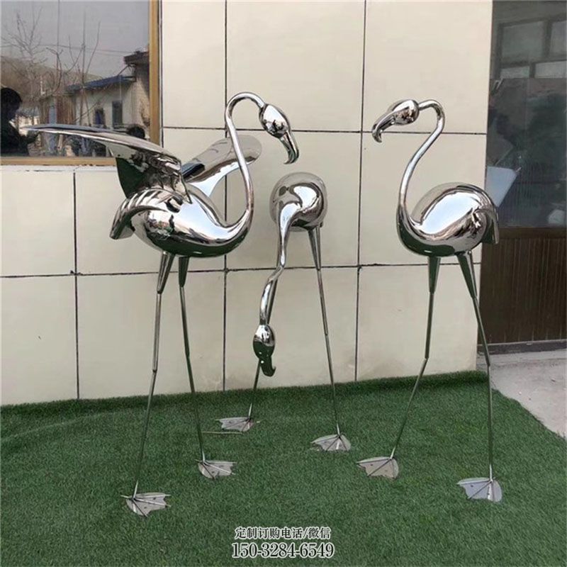 锻钢火烈鸟雕塑 商业鸟雕塑标准 地产精神堡垒鸟禽雕塑批发