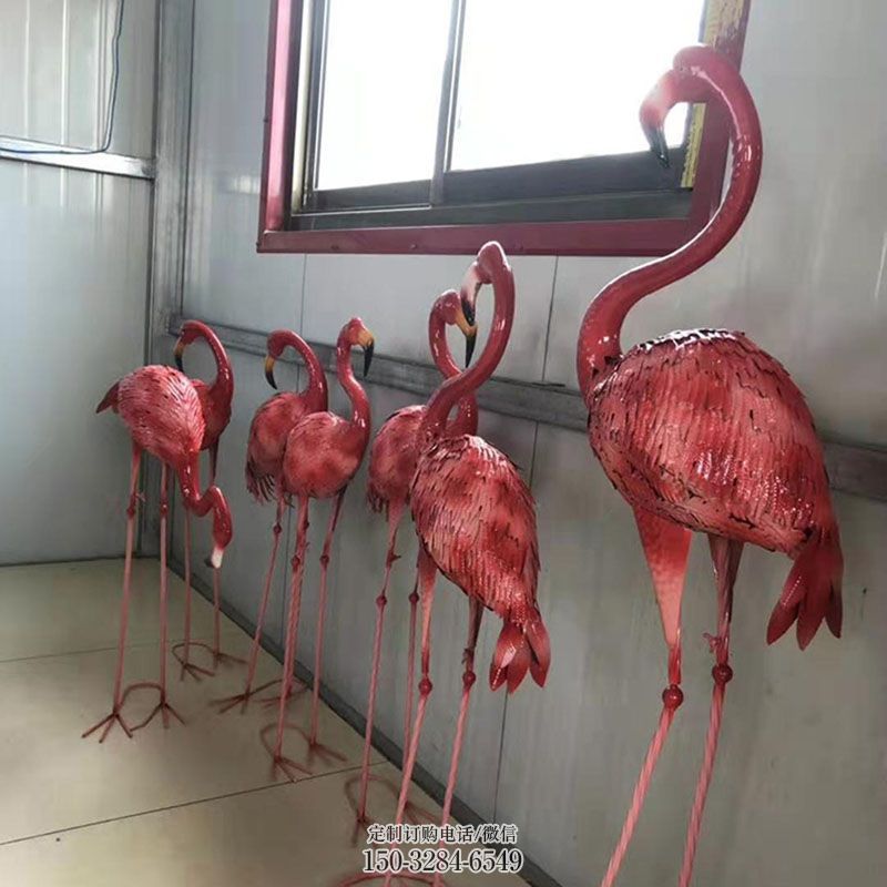 户外火烈鸟雕塑 鸟雕塑订做通用 鸟禽雕塑主题定做