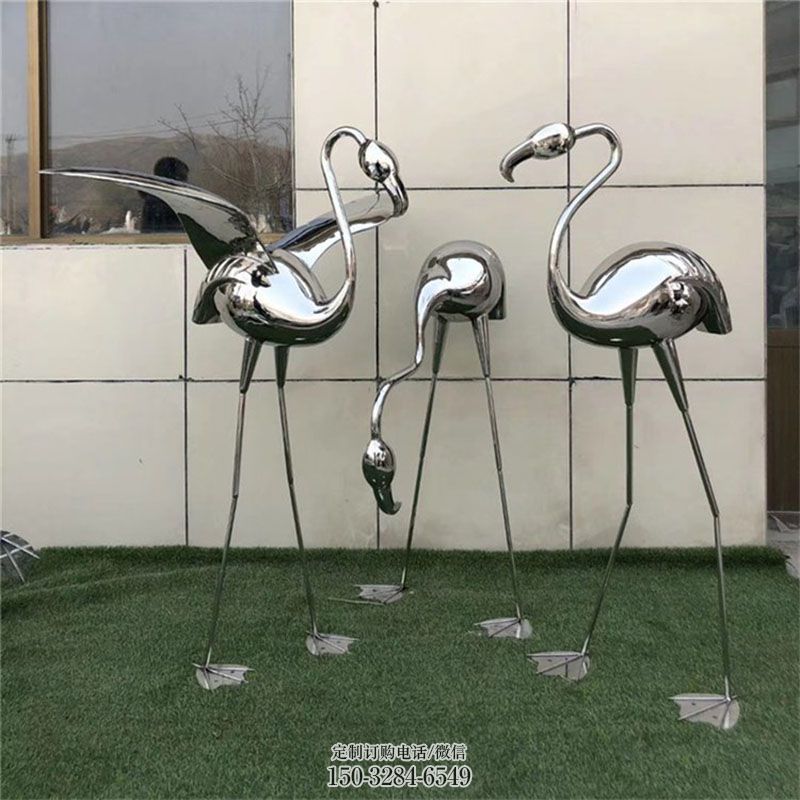 艺术火烈鸟雕塑 广场景观鸟雕塑供给 商业鸟禽雕塑标准