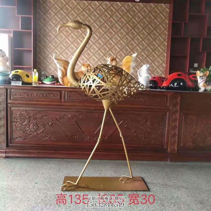 仙鹤雕塑底座 景观艺术鹤雕塑承接 门口鹤类雕塑订做