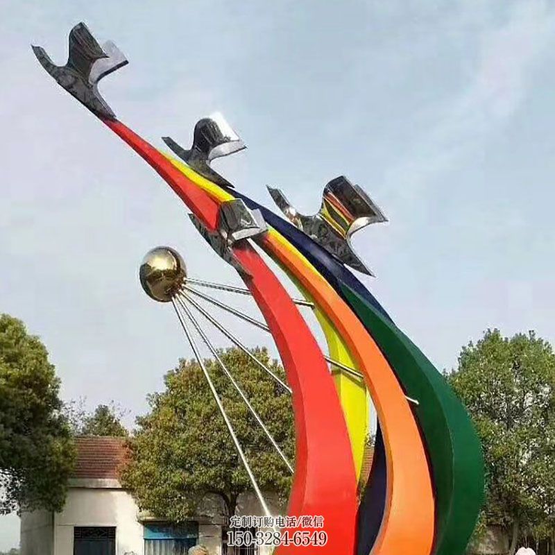 广场系列观赏型-公共实景-建筑鸽子雕塑