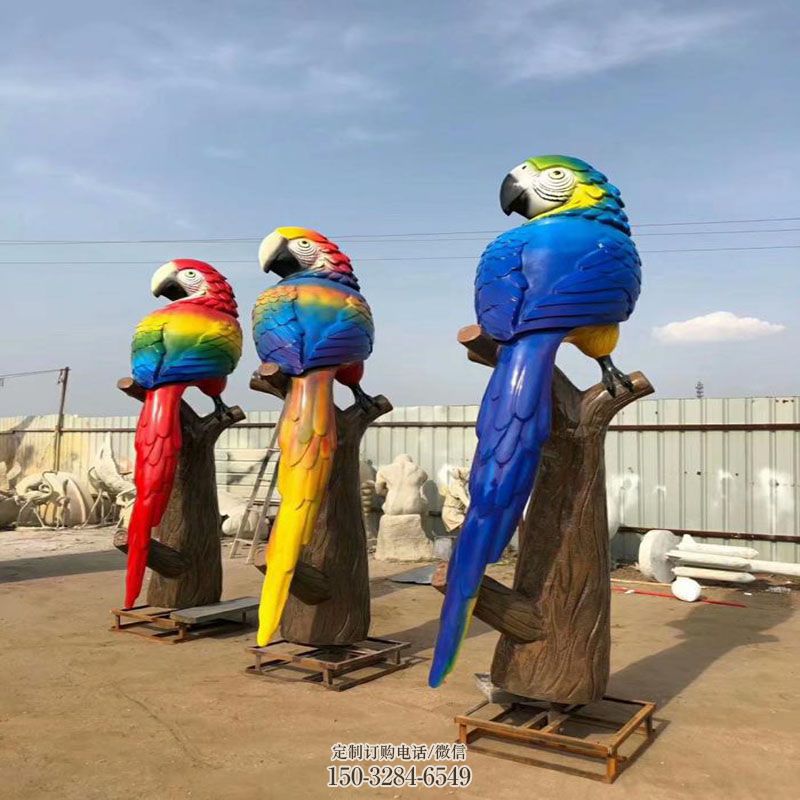 各类鹦鹉雕塑 鸟雕塑装饰精品 景观小品动物雕塑供需
