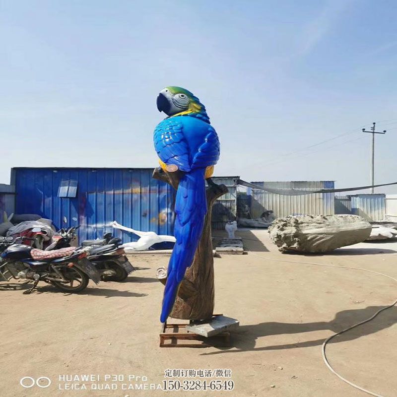 鹦鹉雕塑环形 户外鸟雕塑供给 户外动物雕塑摆放精选