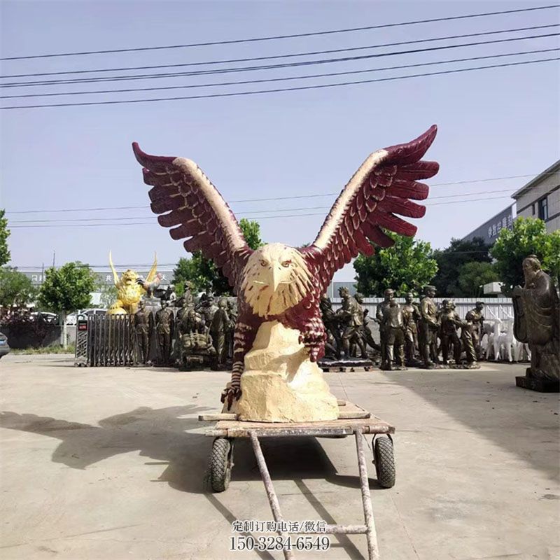 景区雕塑制作-立体景观-金属抽象铜老鹰雕塑