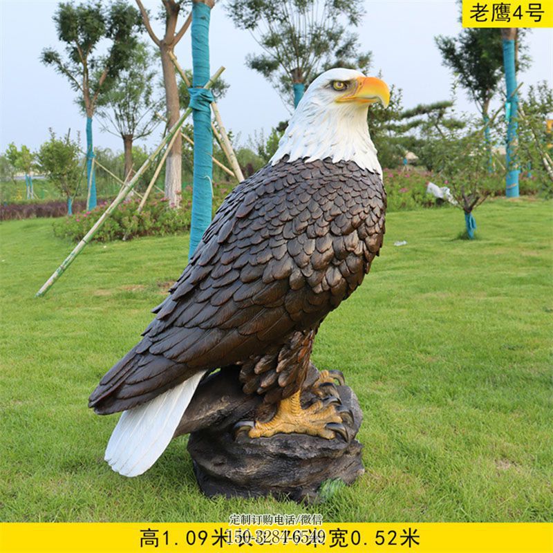 圆雕体系点击-医学院标志-镜面铜老鹰雕塑
