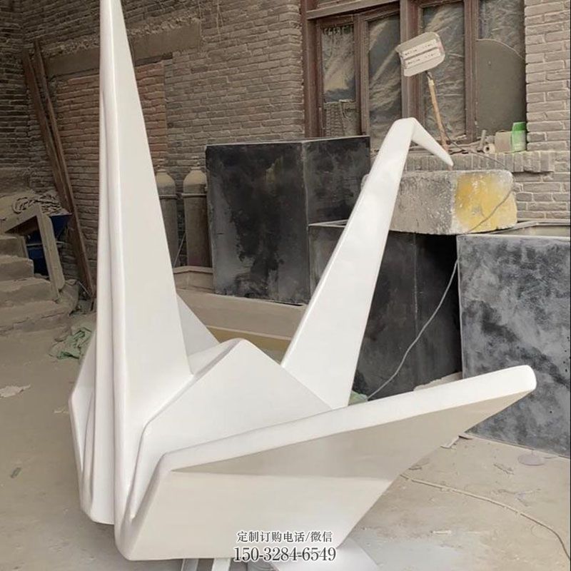 中式千纸鹤雕塑 公园景观折纸雕塑供求 折纸鹤雕塑订做观赏型
