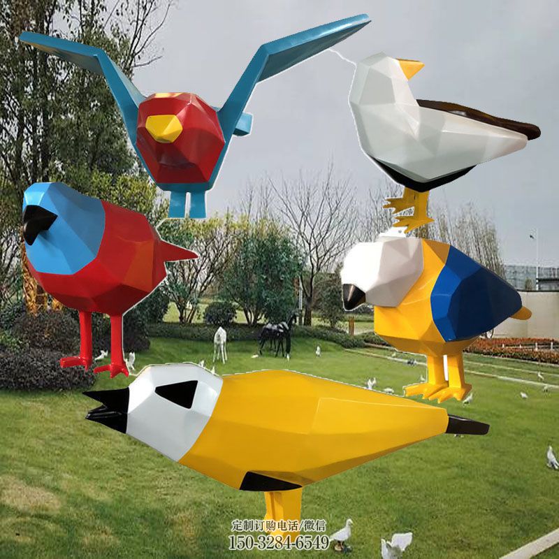 抽象卡通鸟雕塑 主题鸟雕塑提供 主题小鸟雕塑提供