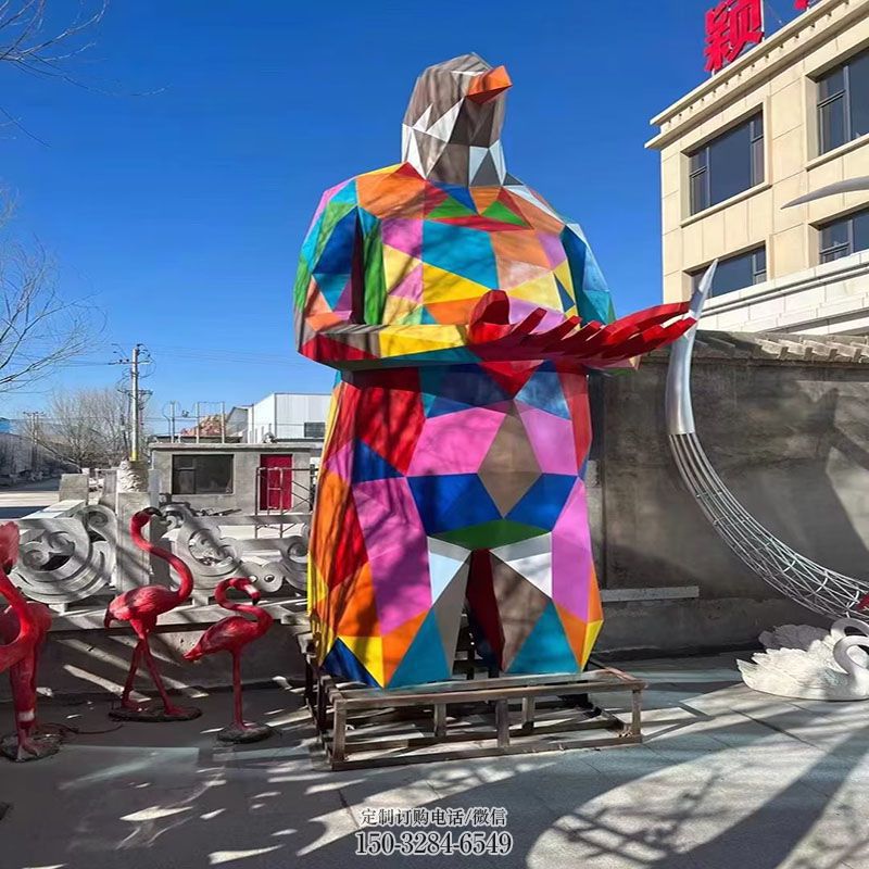 锻钢卡通鸟雕塑 商业鸟雕塑标准 地产精神堡垒小鸟雕塑批发