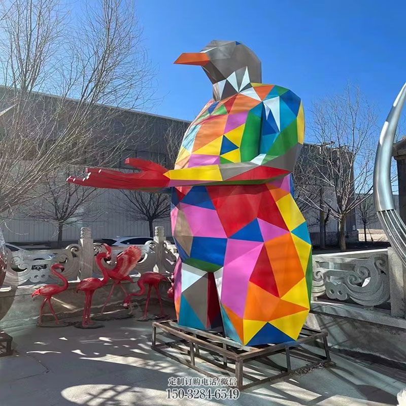 金属卡通鸟雕塑 商场鸟雕塑常用 园林景观小鸟雕塑精选