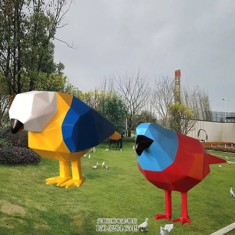 卡通鸟雕塑底座 景观艺术鸟雕塑承接 门口小鸟雕塑订做