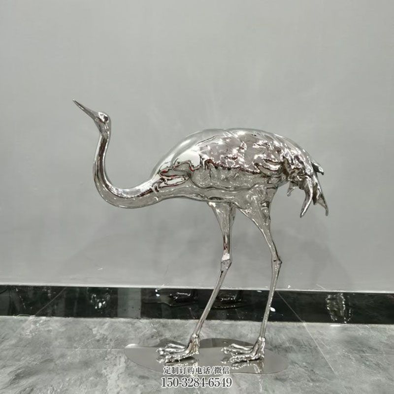 金属鸵鸟雕塑 商场鸟儿雕塑常用 园林景观鸟雕塑精选