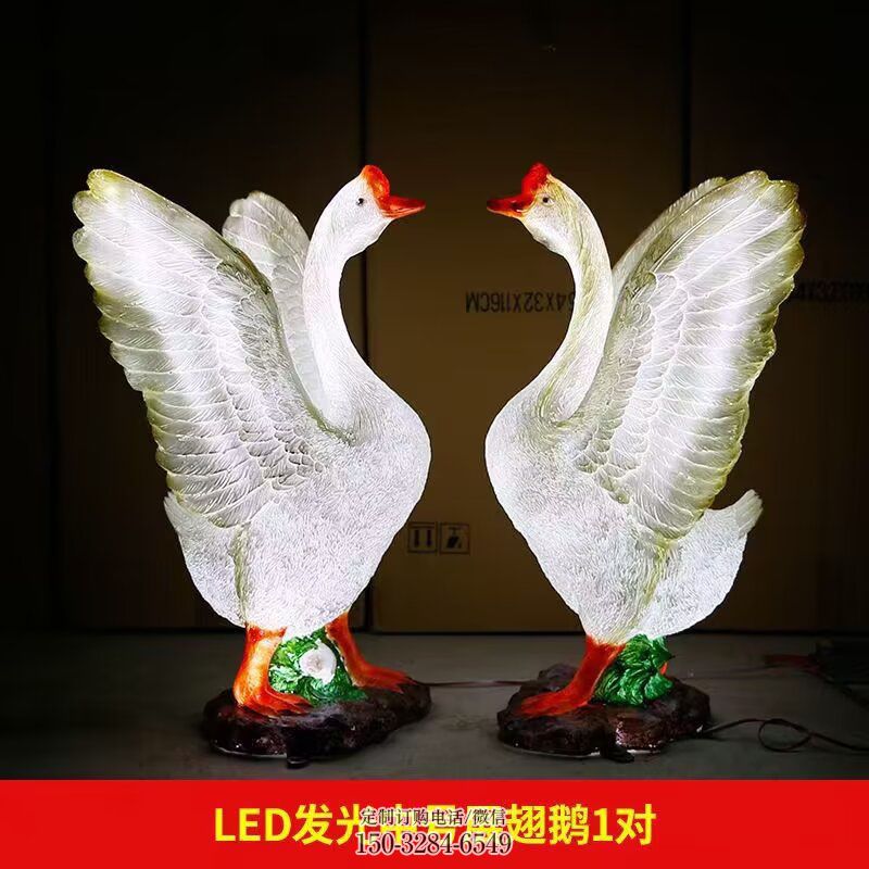 民俗天鹅雕塑 户外鸟禽雕塑摆放制作 户外玻璃钢天鹅雕塑摆放精选