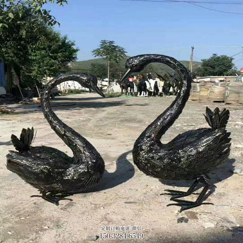 抽象天鹅雕塑 景观小品鸟禽雕塑供需 广场不锈钢天鹅雕塑供求