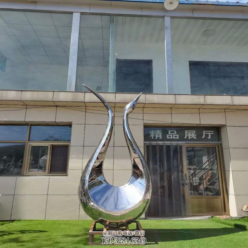 户外天鹅雕塑 城市广场鸟禽雕塑提供 企业标志不锈钢天鹅雕塑精选