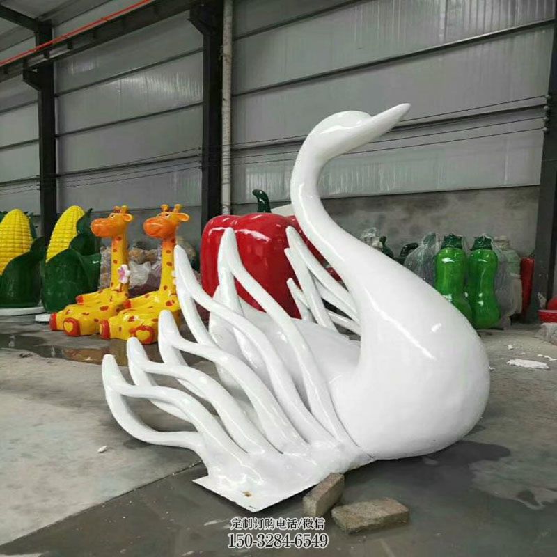 建筑天鹅雕塑 现代鸟禽雕塑定制 园林景观不锈钢天鹅雕塑精选