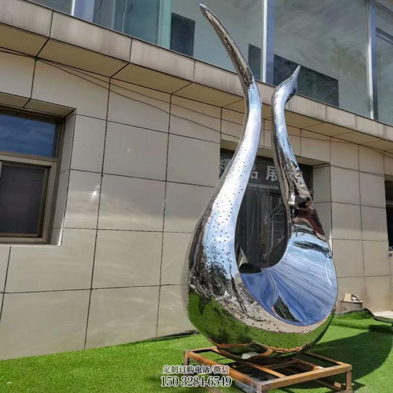 景区天鹅雕塑 现代鸟禽雕塑定制 景观艺术不锈钢天鹅雕塑承接