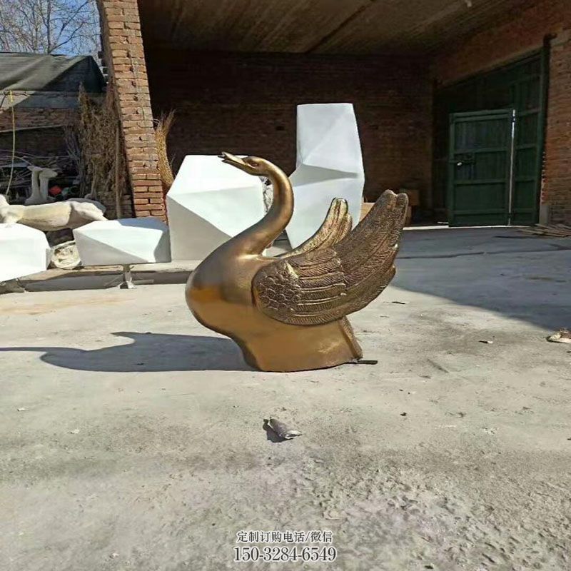 空间天鹅雕塑 公园景观鸟禽雕塑供求 门口不锈钢天鹅雕塑订做