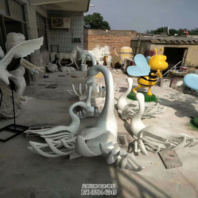 天鹅雕塑底座 鸟禽雕塑主题定做 广场景观不锈钢天鹅雕塑供给