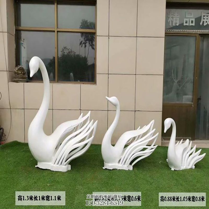 天鹅雕塑工艺 城市广场鸟禽雕塑提供 景区不锈钢天鹅雕塑优选