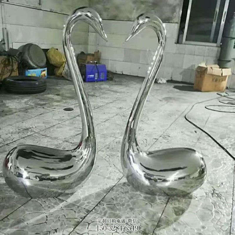 天鹅雕塑工艺 鸟禽雕塑工艺服务商 户外不锈钢天鹅雕塑供给