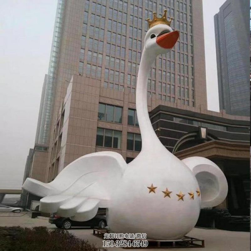 天鹅雕塑环形 各类鸟禽雕塑标准 烤漆不锈钢天鹅雕塑制造商