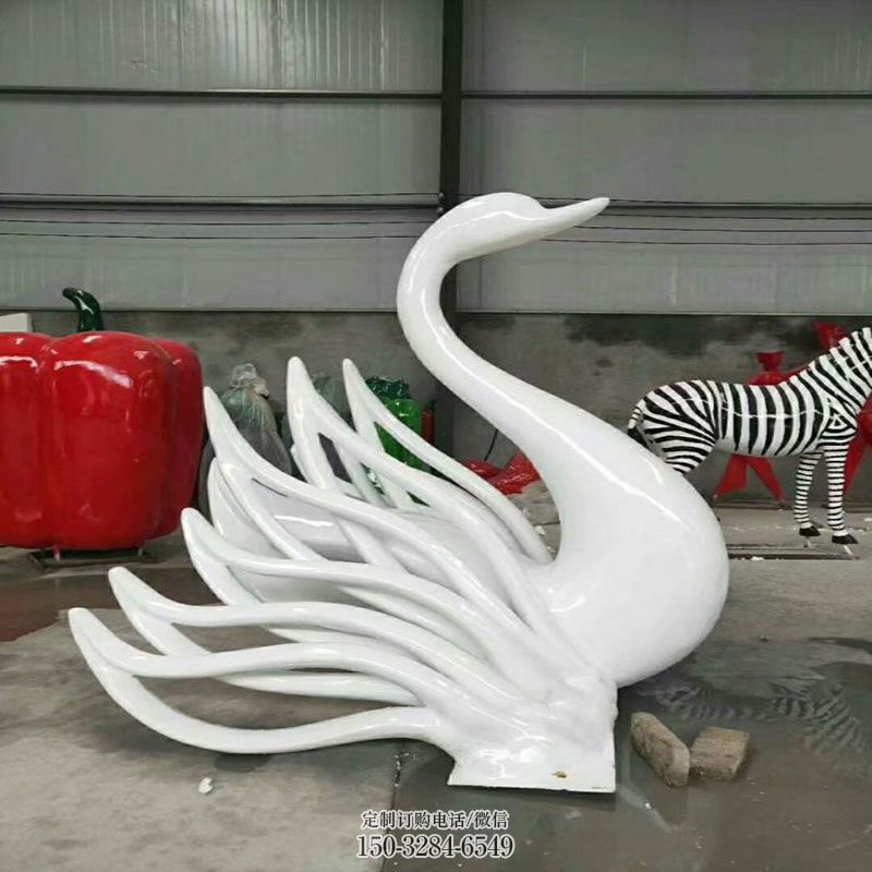 天鹅雕塑生产 景观小品鸟禽雕塑供需 公园景观不锈钢天鹅雕塑供求